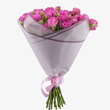 Букет 21 розовая кустовая пионовидная роза 40см. Букет 21 розовая кустовая пионовидная роза 40см.