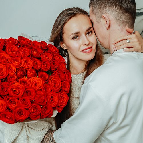 Букет 51 красная роза 60см