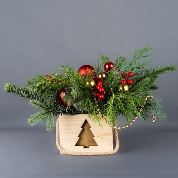 Композиция "Новогоднее кашпо" Композиция "Новогоднее кашпо"