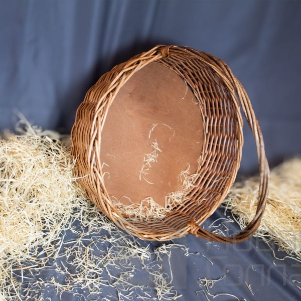 Корзинка круглая большая коричневая
