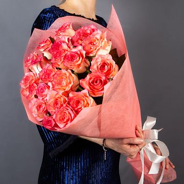 Букет 21 розовая роза 60 см Букет 21 розовая роза 60 см