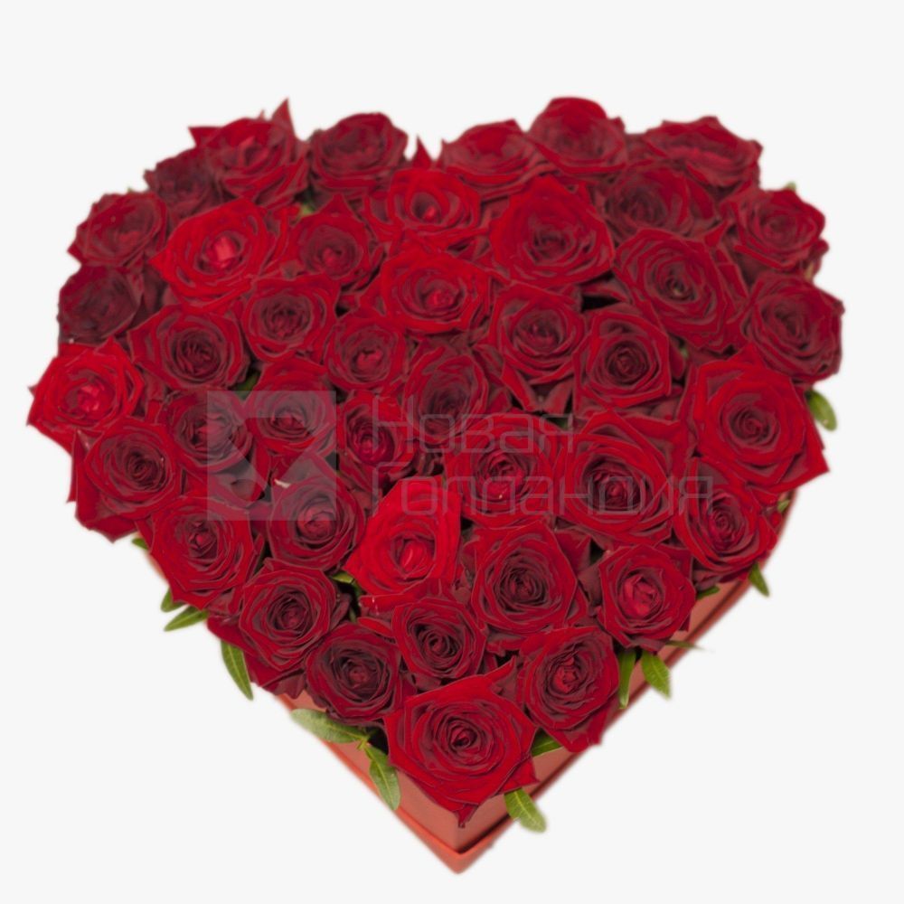 Сердце из красных роз Признание в любви
