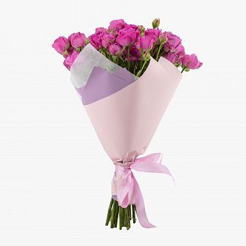 Букет из 17 розовых кустовых пионовидных роз 50 см Букет из 17 розовых кустовых пионовидных роз 50 см