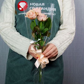 Букет из 3 нюдовых роз