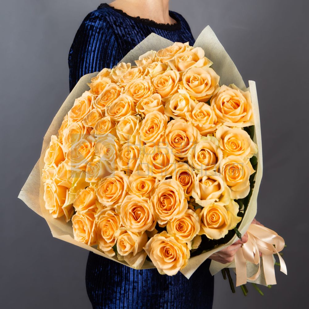 Букет 51 роза Шампань 60см