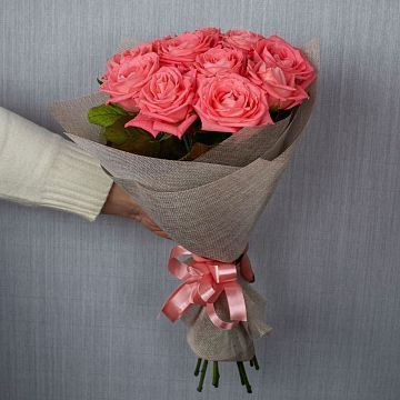 Букет 11 коралловых роз 50 см (19)