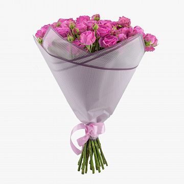 Букет 21 розовая кустовая пионовидная роза 50см. Букет 21 розовая кустовая пионовидная роза 50см.