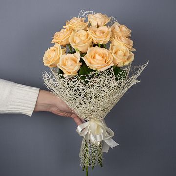 Букет 11 кремовых роз 40 см (8)