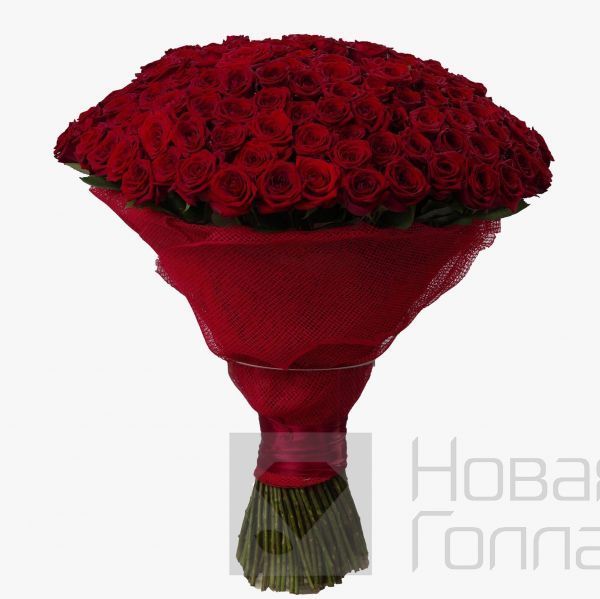Букет 151 красная роза 60 см