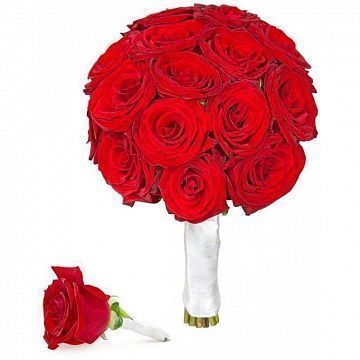 Свадебный букет Любовь из красных роз