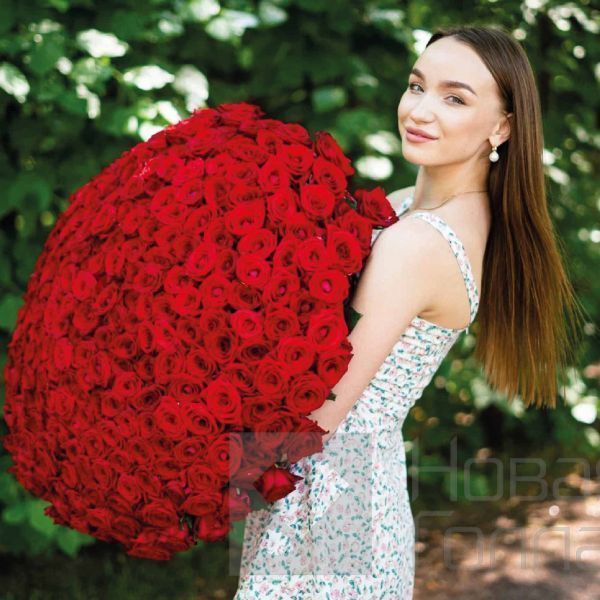 Букет  301 красная роза 60 см