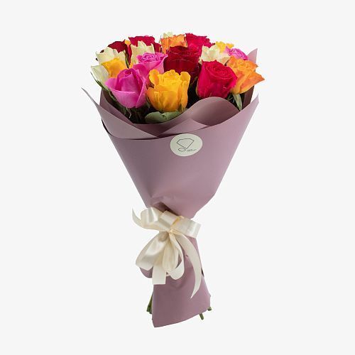 Букет 21 роза ассорти 40 см Кения