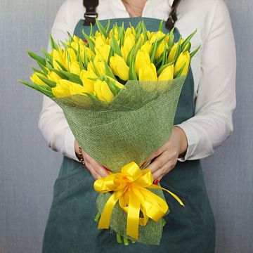 Букет 51 Желтый тюльпан