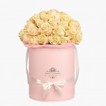 51 нюдовая роза в большой розовой шляпной коробке №312 51 нюдовая роза в большой розовой шляпной коробке №312