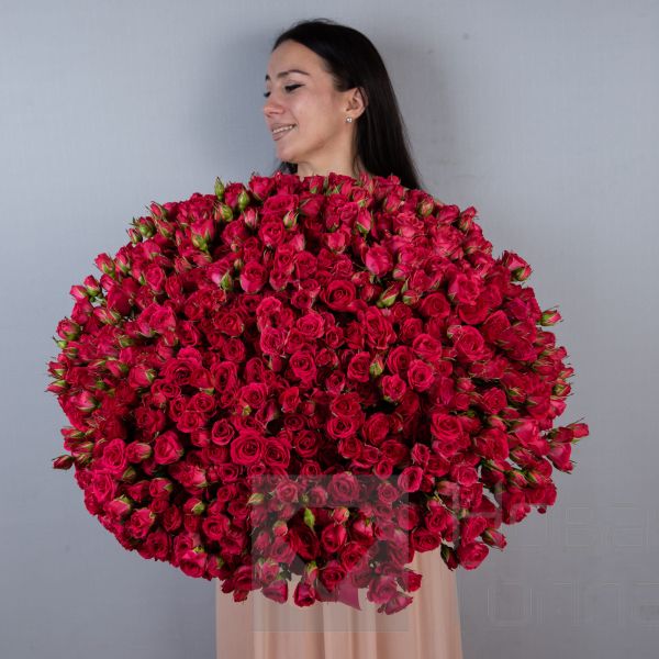 Букет 101 кустовая кремовая роза