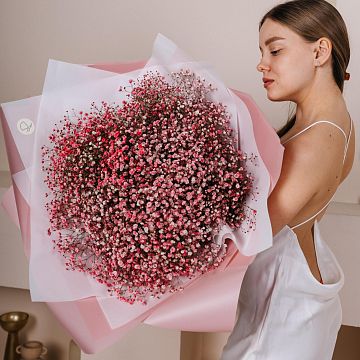 Букет 15 розовых гипсофил