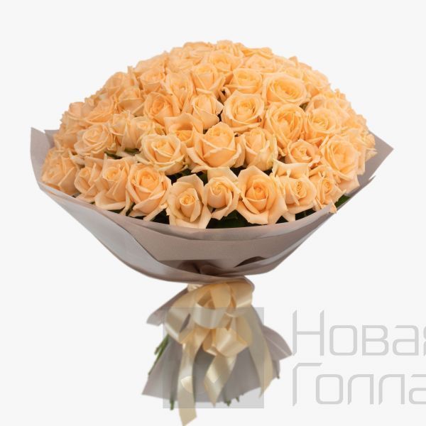 101 кремовая роза 40 см Россия