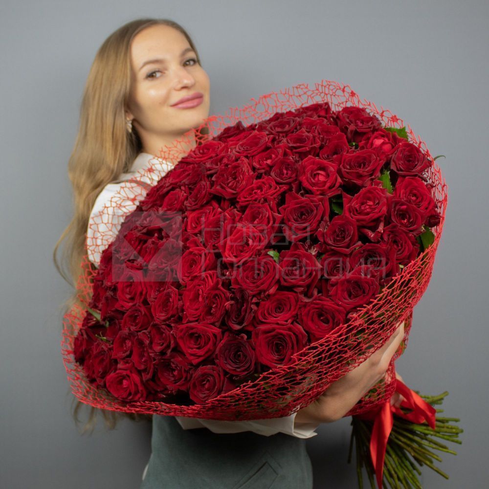 Букет 151 красная роза 60 см