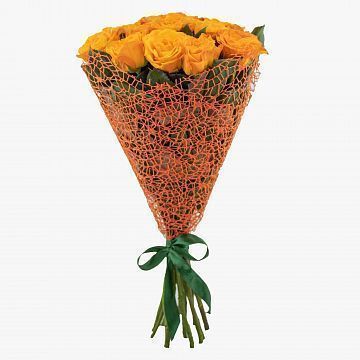 Букет 15 оранжевых роз 50см.