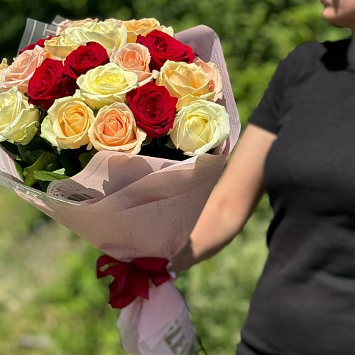 Букет 21 роза микс 60 см