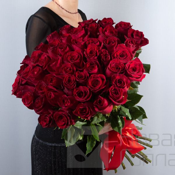 Букет 51 красная роза Премиум Эквадор 50 см