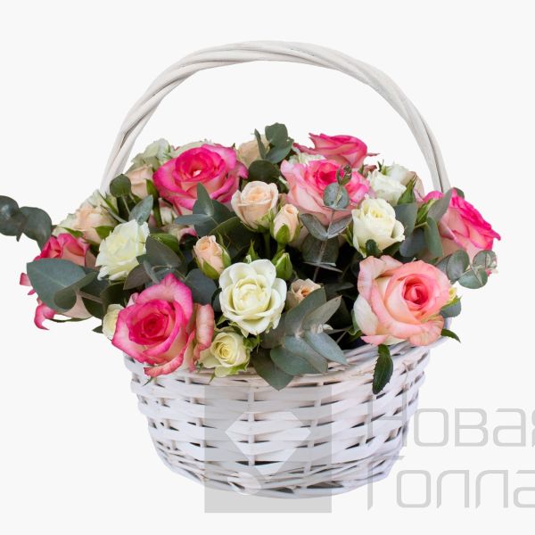 Корзина из роз Нежность