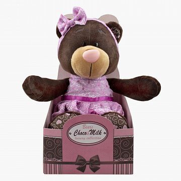 Медведь Choco в платье 25 см.